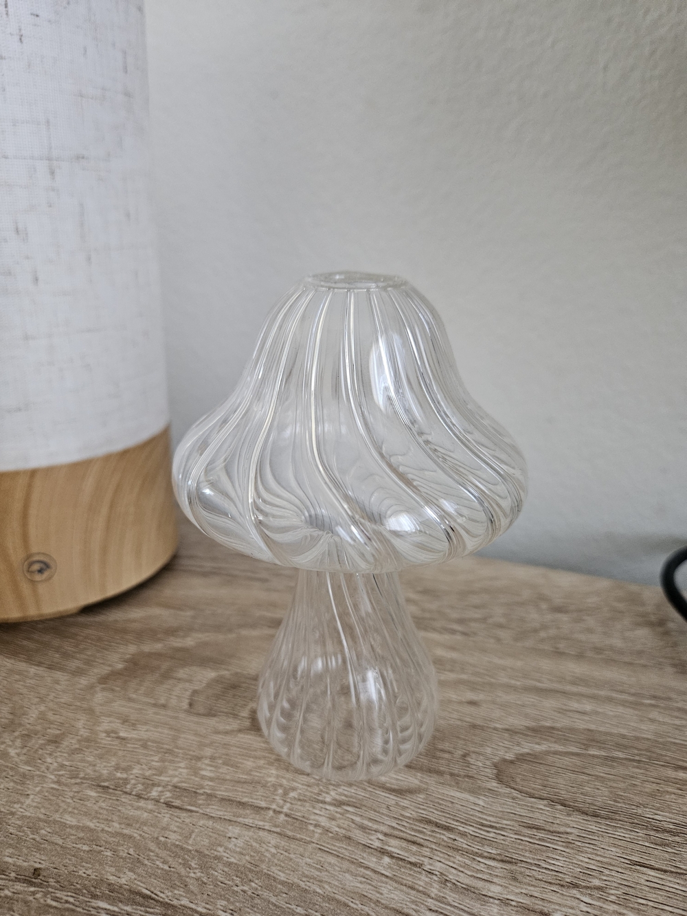 Clear Glass Mushroom Vase | Decorative Home Art